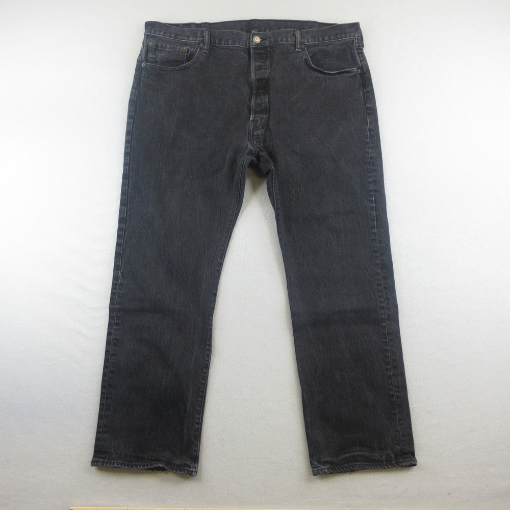 Levi's 501 Original Fit Men 42x30 (Actual 41x29) Black Denim Jeans Straight Leg